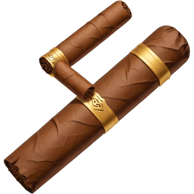 Emoji-style cigar icon, dark brown wrapper, subtle smoke, minimalistic, clean silhouette emoji
