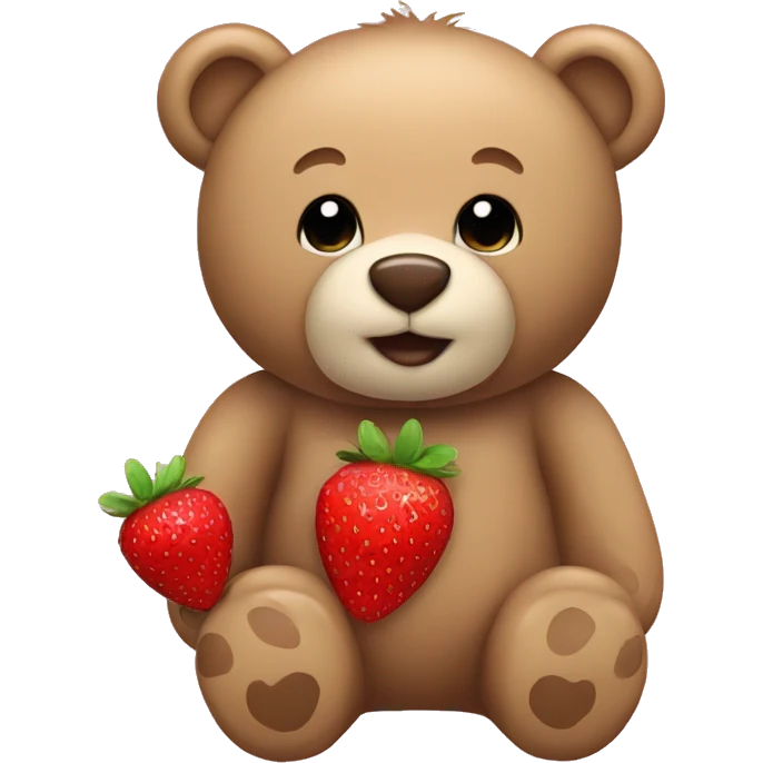 teddy bear with strawberries emoji