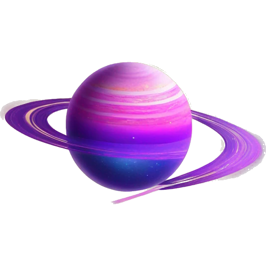 sparkly glittery blue purple and pink gradient planet with a yellow cheesy saturn ring emoji