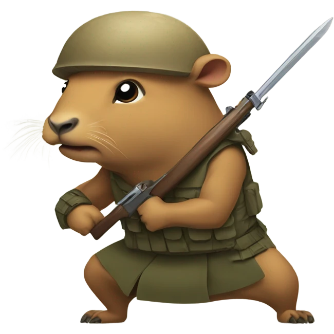 Capybaras fighting a war  emoji