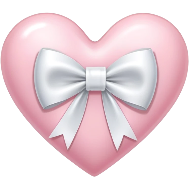 Light pink heart with white ribbon bow emoji