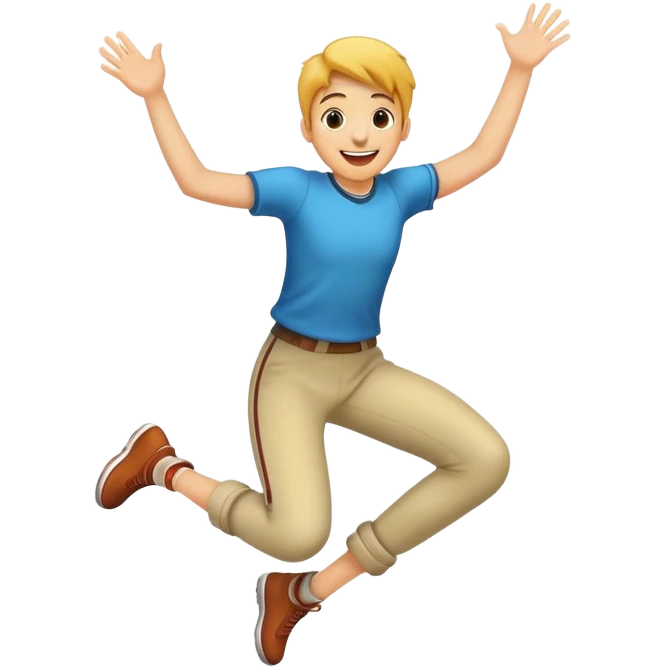 Excited jump emoji