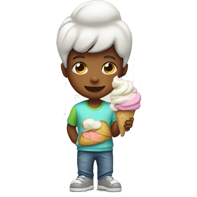 kid with ice cream emoji