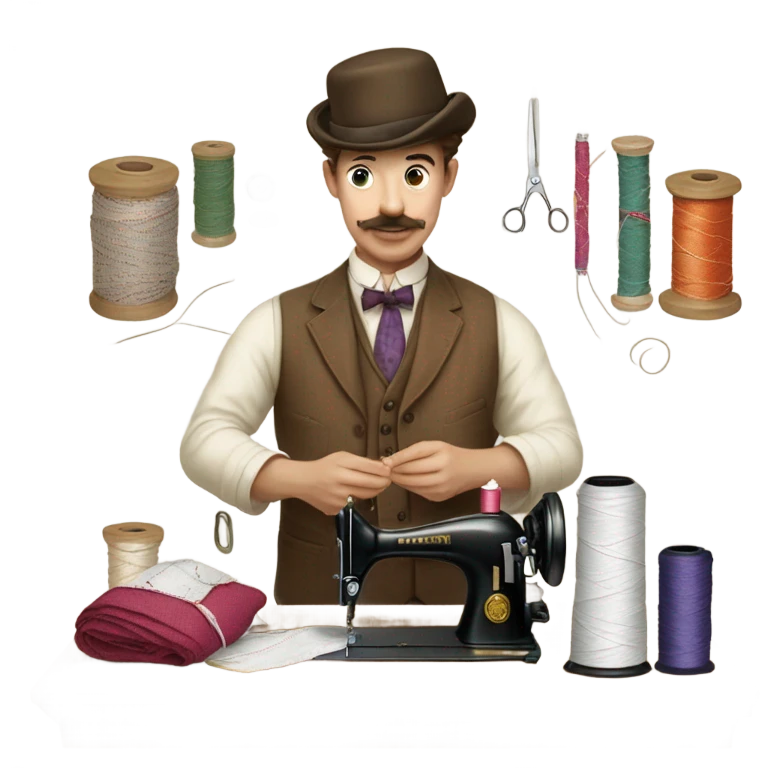 a London haberdasher in action emoji