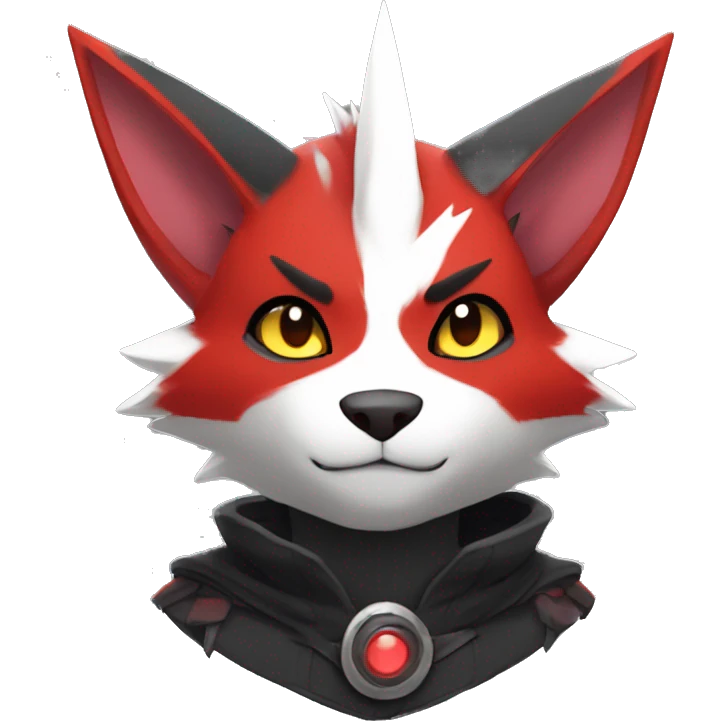 Black and Red Ethereal Cool Edgy Anthro Zangoose Litten Fakémon emoji