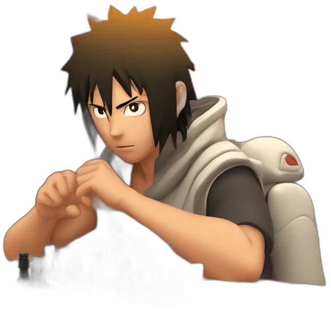 naruto sasuke playing chess in volcano emoji
