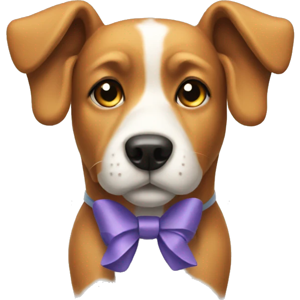 Dog with a bow emoji