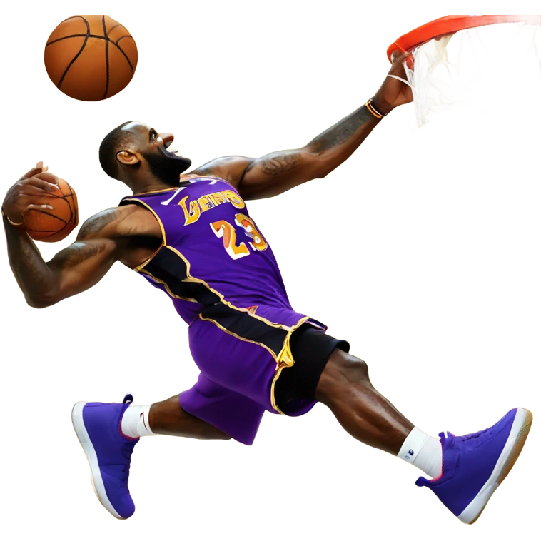 lebron james dunking into spaghetti emoji