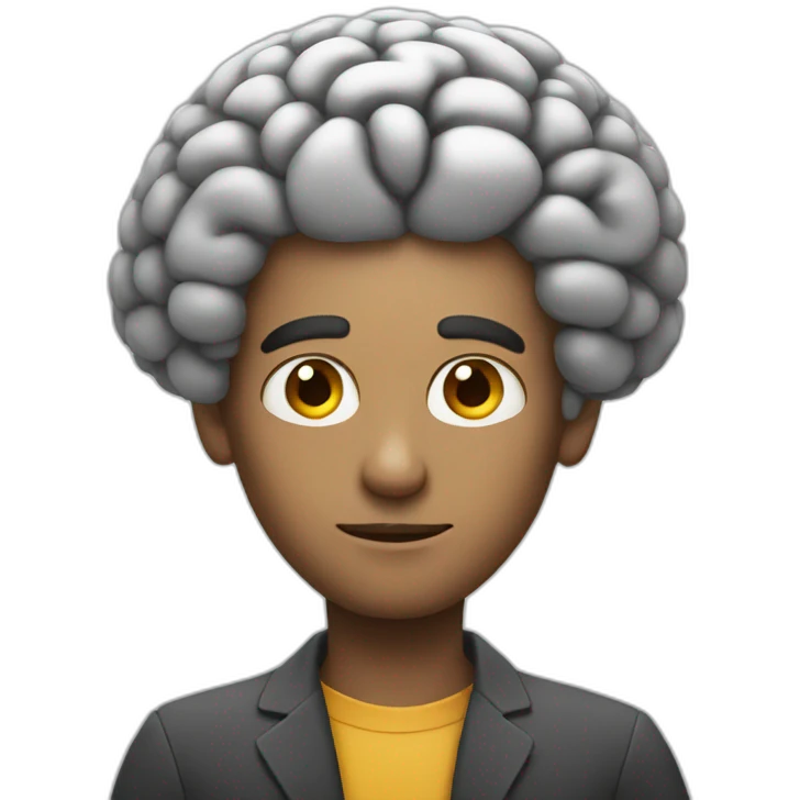 a man with big brain emoji