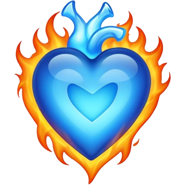 Mavi kalp ateşli emoji