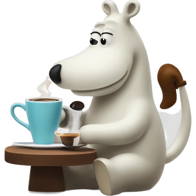 moomintroll making an espresso emoji