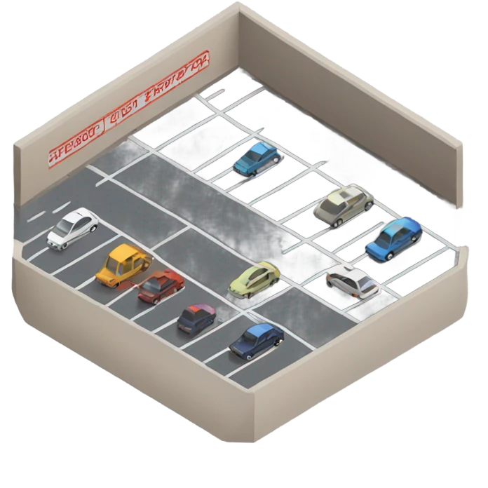 isometric empty car park emoji