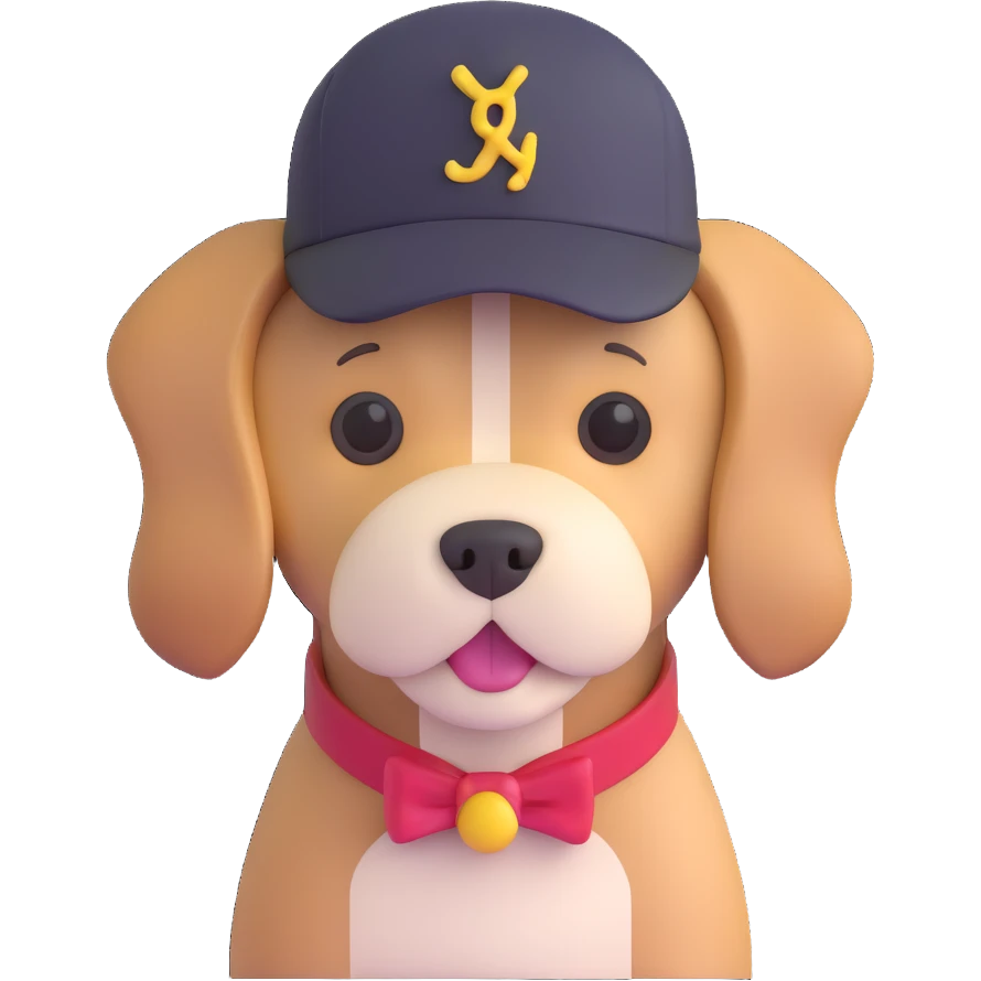 dog wearing a hat emoji