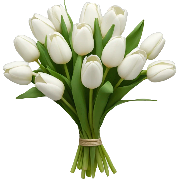 Bouquet of white tulips emoji