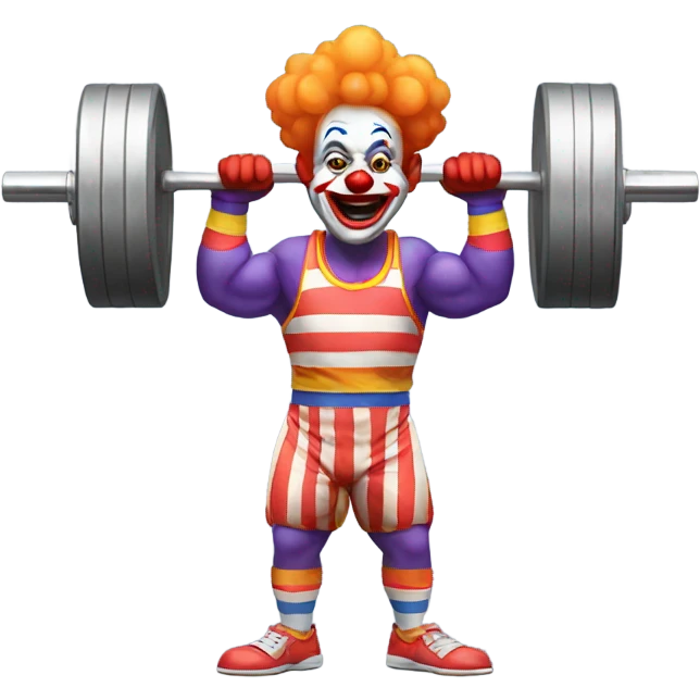 Clown weightlifting emoji