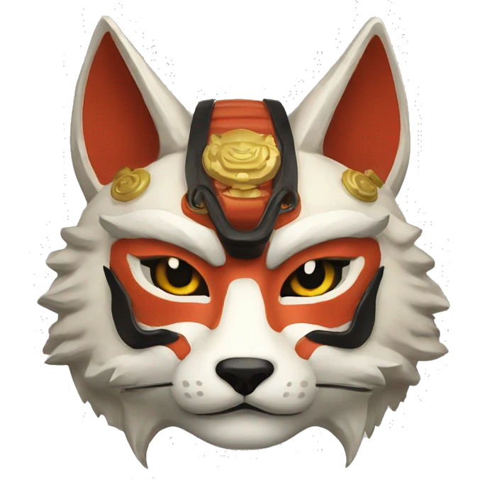 japanese kitsune traditional warrior mask emoji
