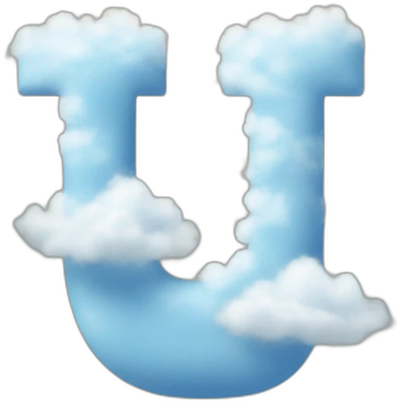 the letter I made from clouds emoji