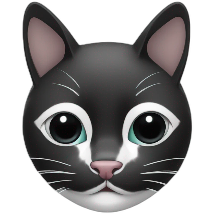 Black and white cat with a Black nose emoji