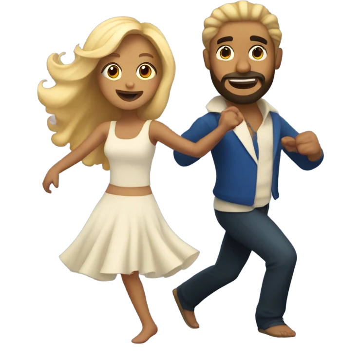 Puerto rican beard short hair with long blonde hair girl dancing emoji