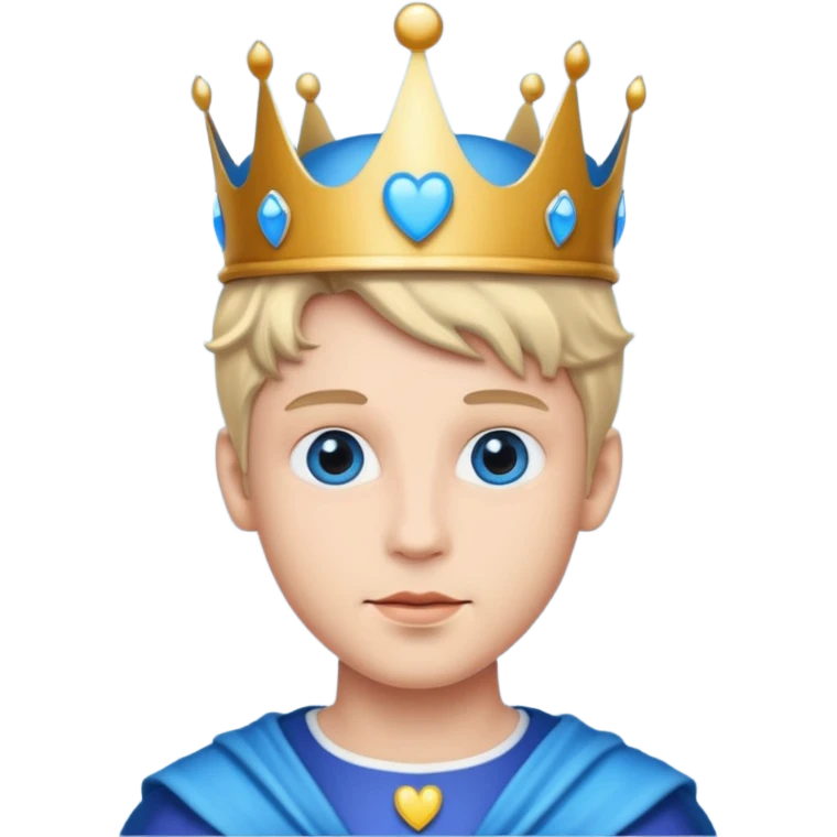 Principe con ojos de corazónes azules emoji