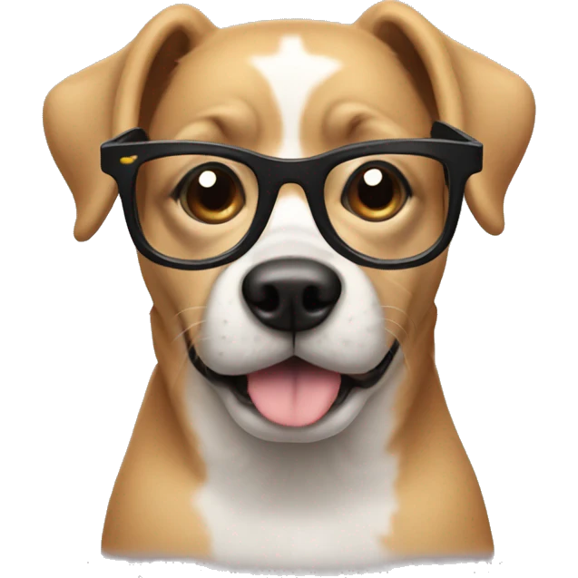 dog with black glasses  emoji