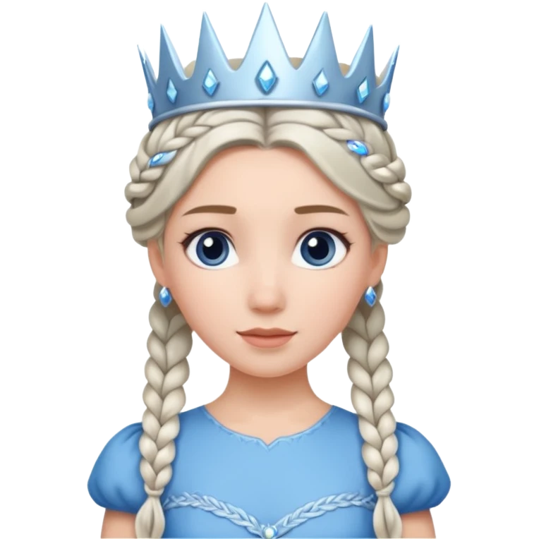 braided hair ice princess with crown emoji