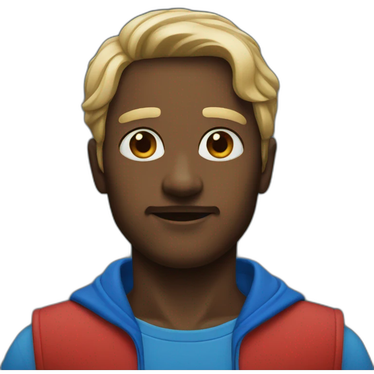 Red and blue emoji