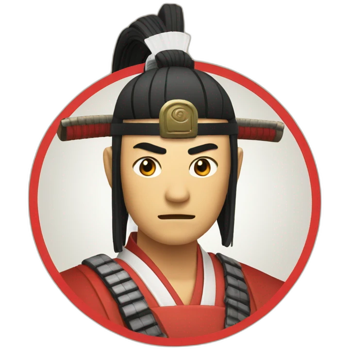 samurai's face has a red circle on his forehead emoji