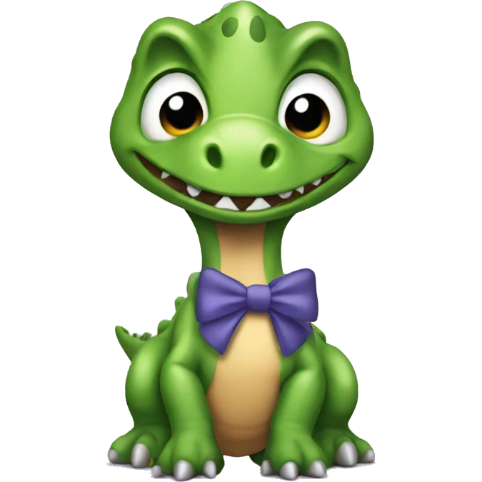 Dinosaur with bow emoji