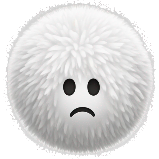 regular white pompom ball with no face emoji