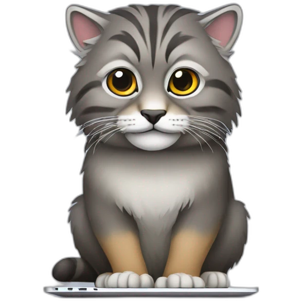 Manul on the laptop emoji