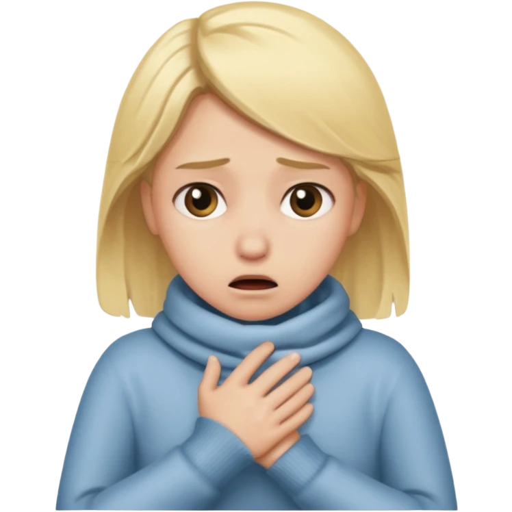 persona rubia temblando y con miedo emoji
