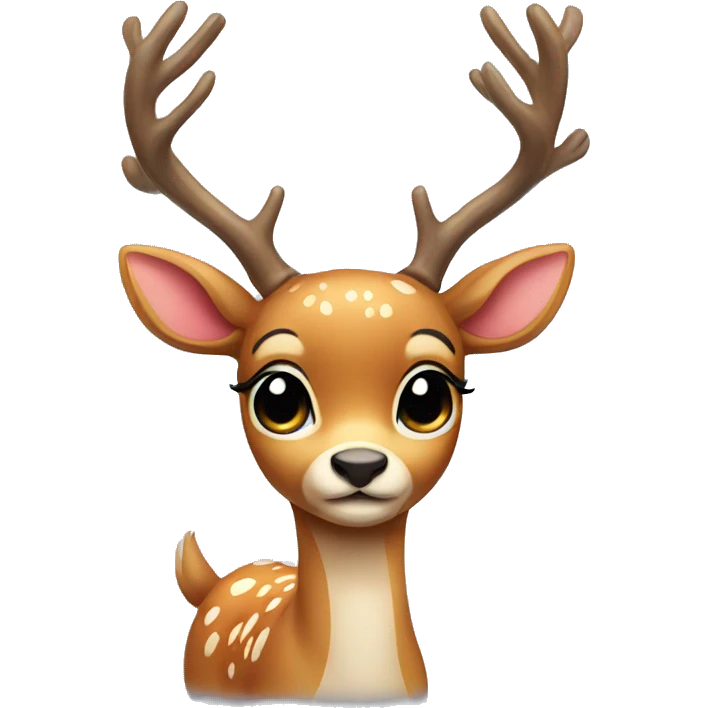 cute deer with bow  emoji