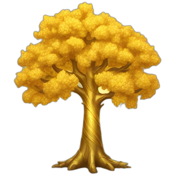 Golden glowing tree emoji