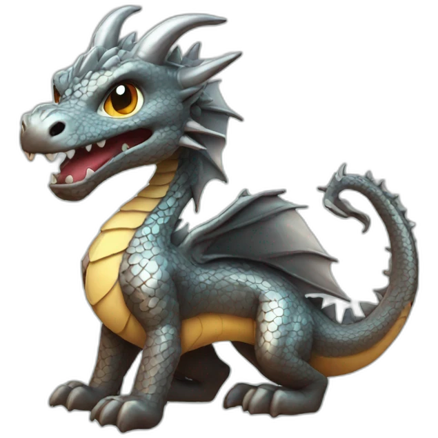metallic dragon cute emoji
