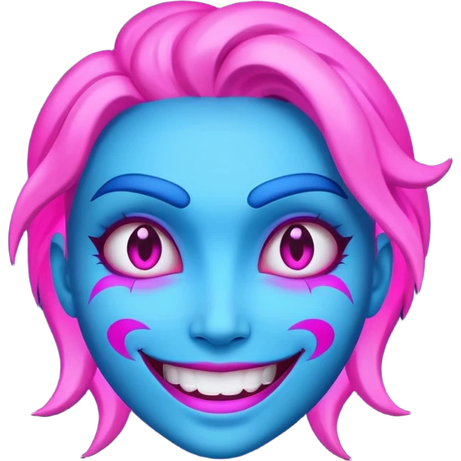 Neon light jinx evil smile emoji