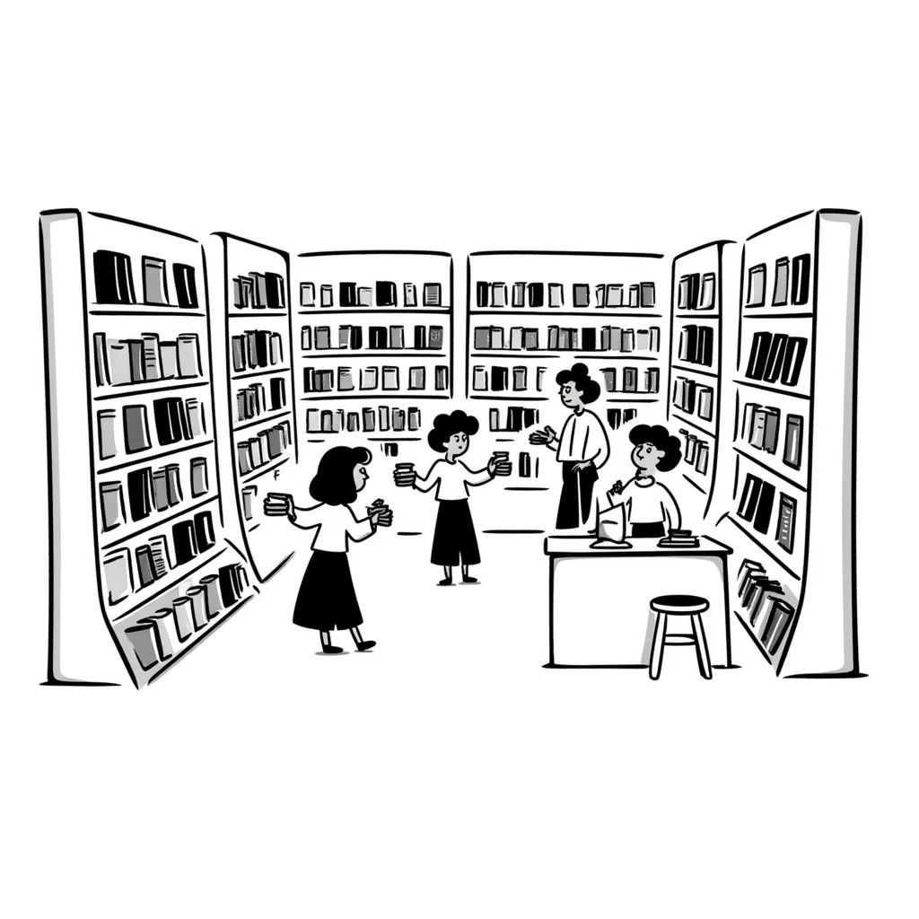 book store with shelves of books emoji