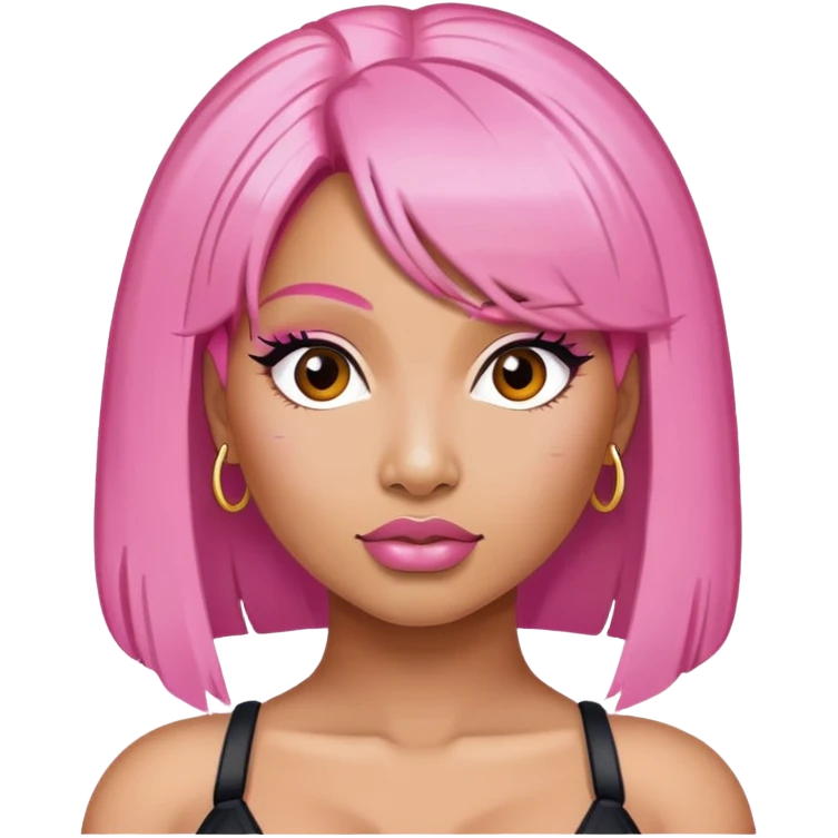 Nicki Minaj with pink hair emoji