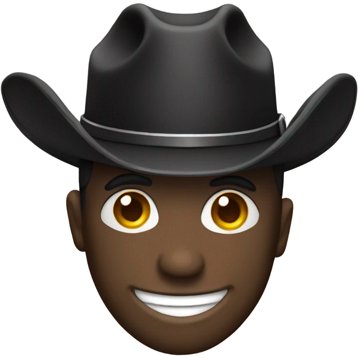 Black cowboy hat smiling face emoji