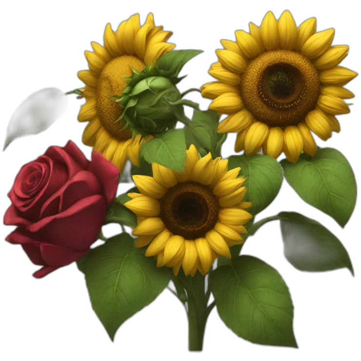 swap sunflowers with roses 3d realistic emoji