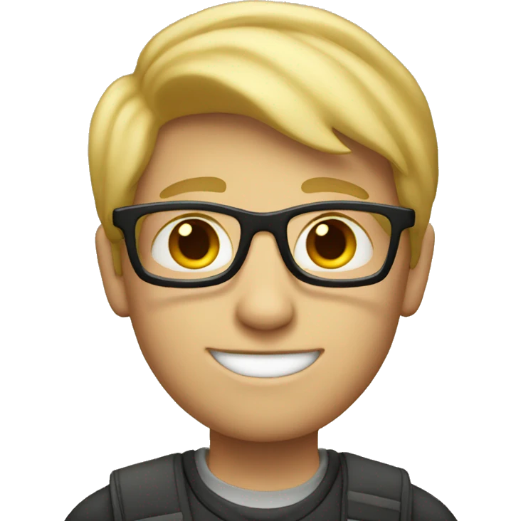 a blonde nerd boy emoji