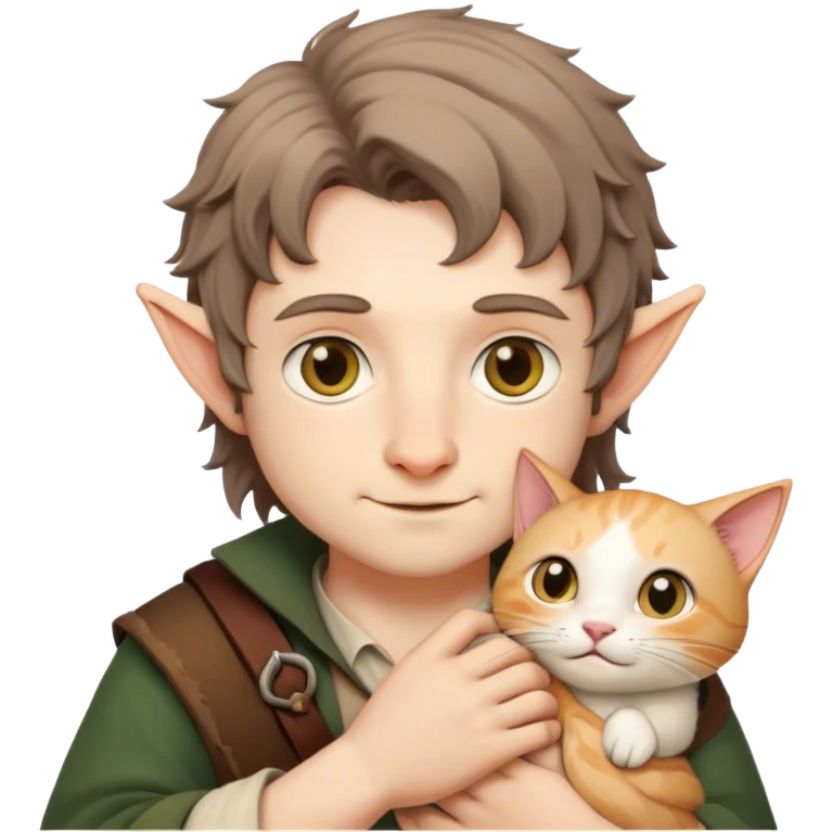 A hobbit with a cat  emoji