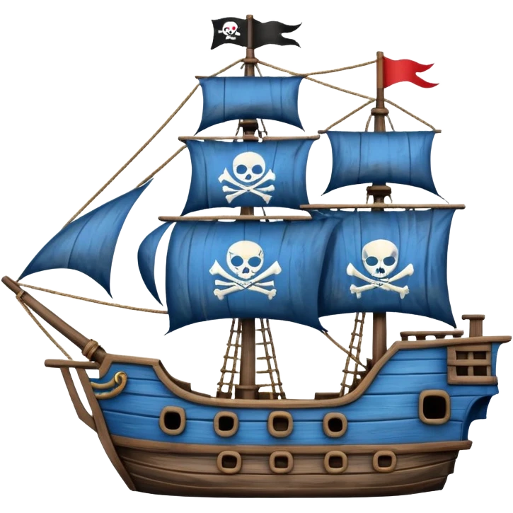 blue Pirate Ship emoji