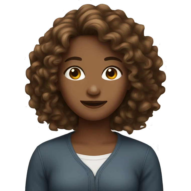 long brown curly hair girl emoji