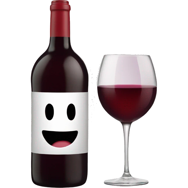 Smiley drinking bottle of wine emoji