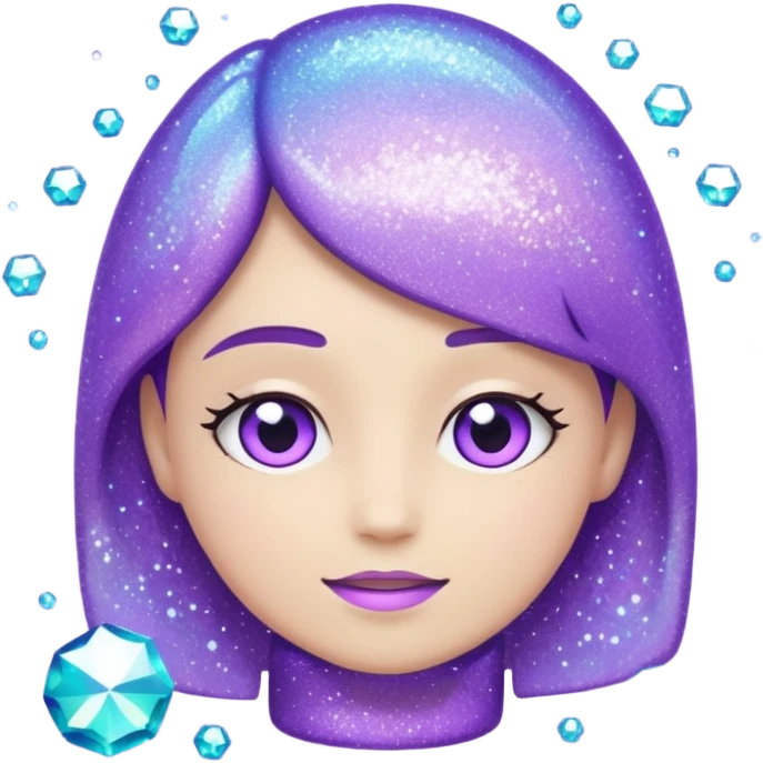 Glitter Purple and Cian + emoji
