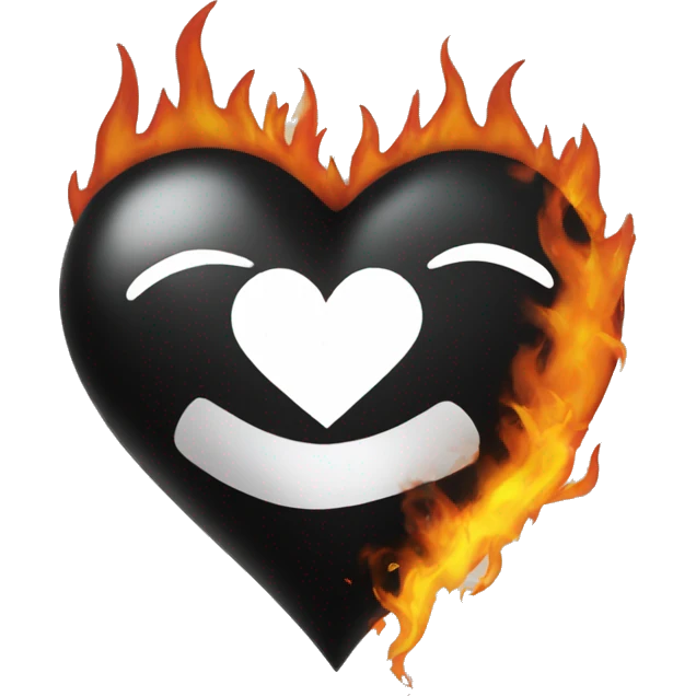 Black heart on fire emoji