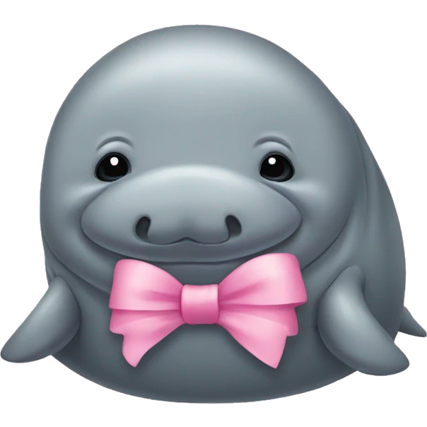 manatee wearing a pink bow  emoji