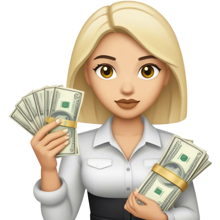 Baddie with cash emoji