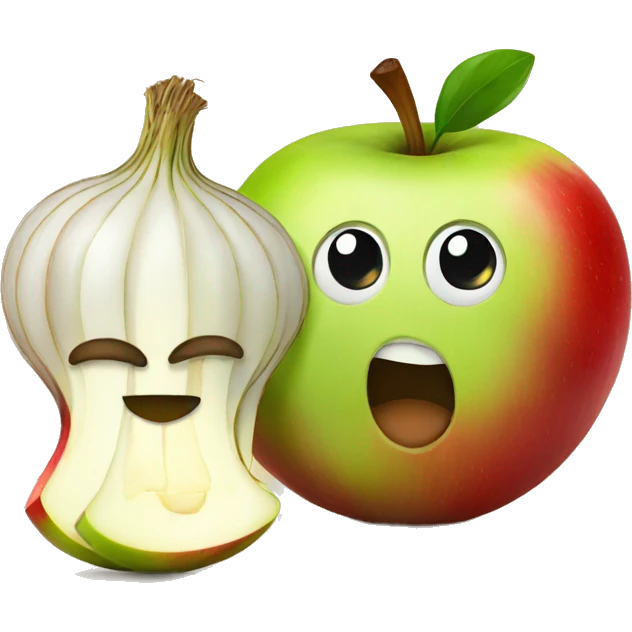 Apple and onion emoji